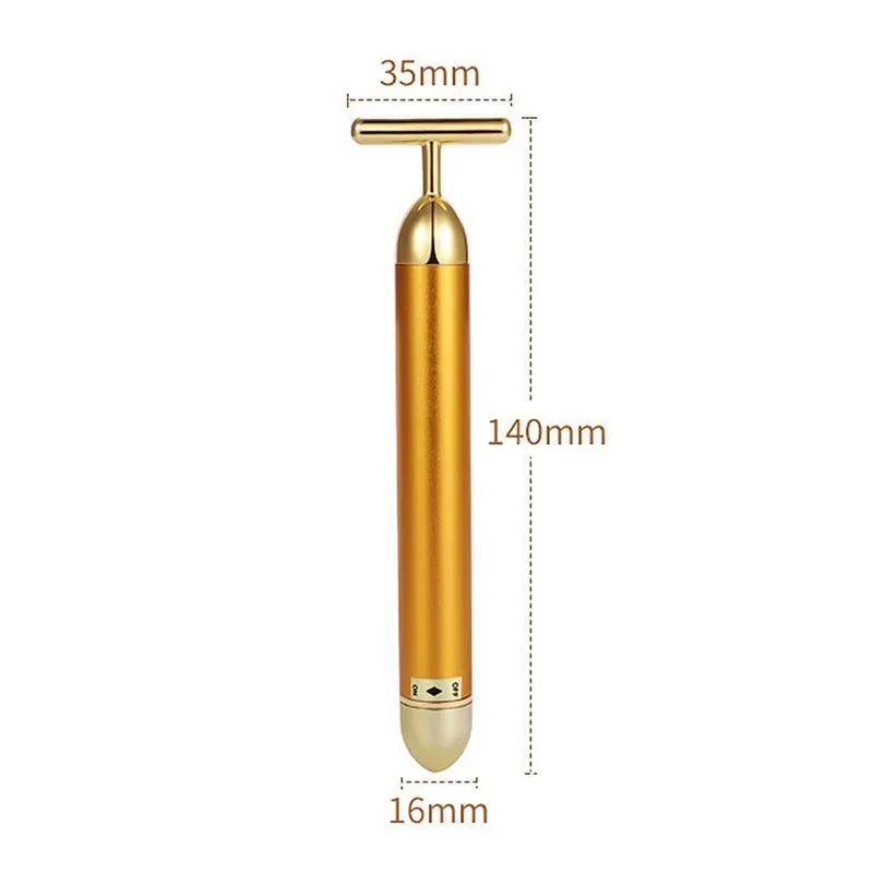 💛 24K Gold Gesichtsroller – T-Beauty Bar mit Vibration