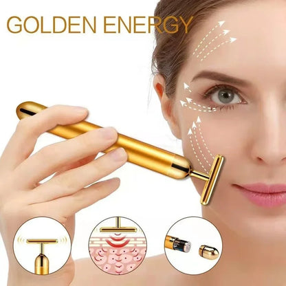 💛 24K Gold Gesichtsroller – T-Beauty Bar mit Vibration