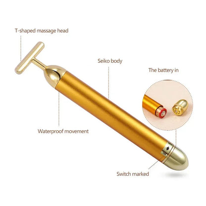 💛 24K Gold Gesichtsroller – T-Beauty Bar mit Vibration