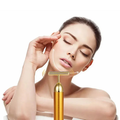 💛 24K Gold Gesichtsroller – T-Beauty Bar mit Vibration